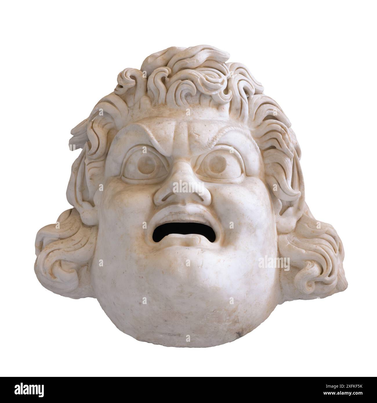 Maschera teatrale romana, scolpita in marmo Foto Stock Maschera teatrale romana, scolpita in marmo Foto Stock