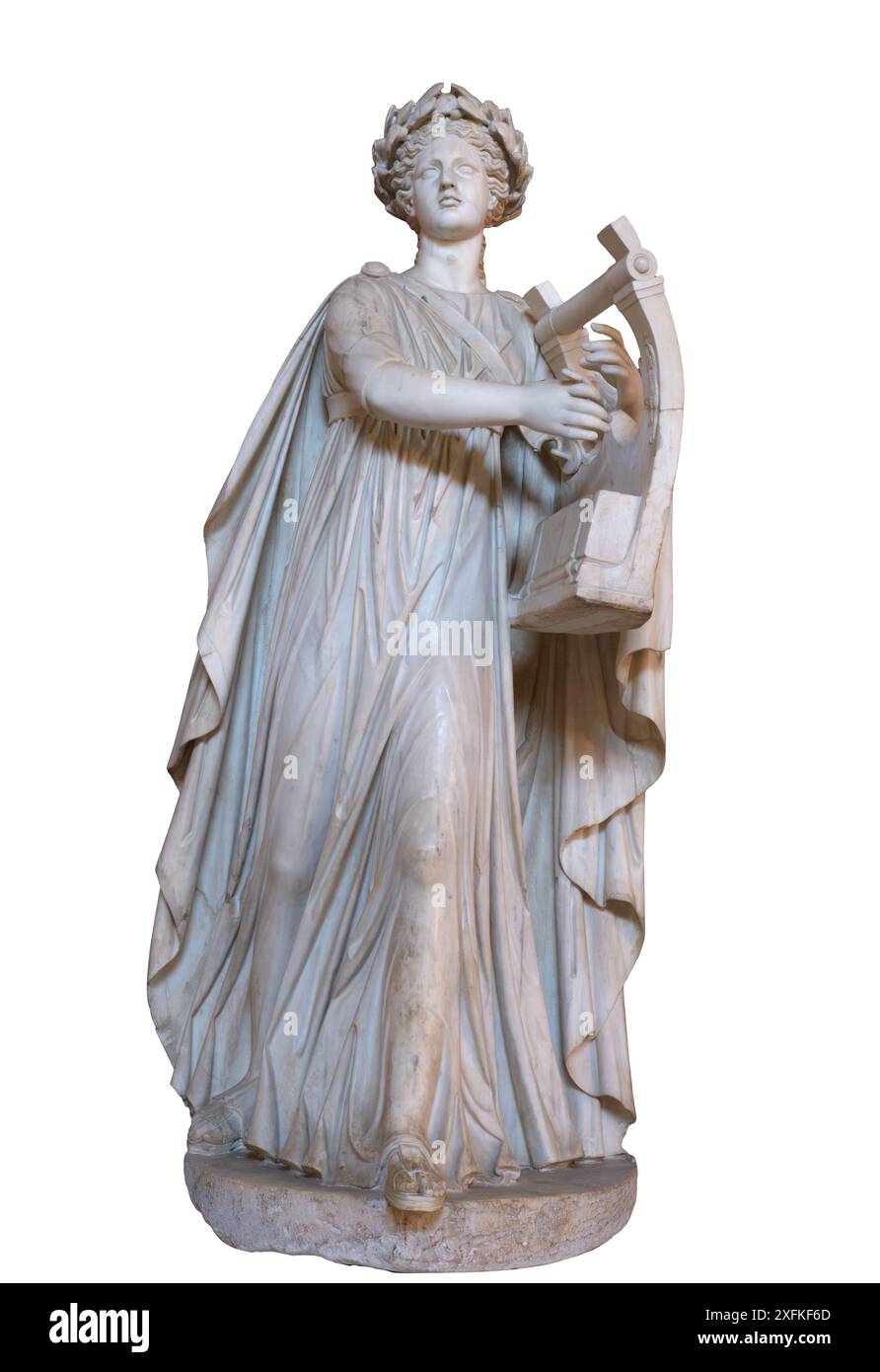 Apollo kitharoidos (con una kithara) e musagetes (con la guida dei Musas). Romano, II secolo d.C., marmo Foto Stock