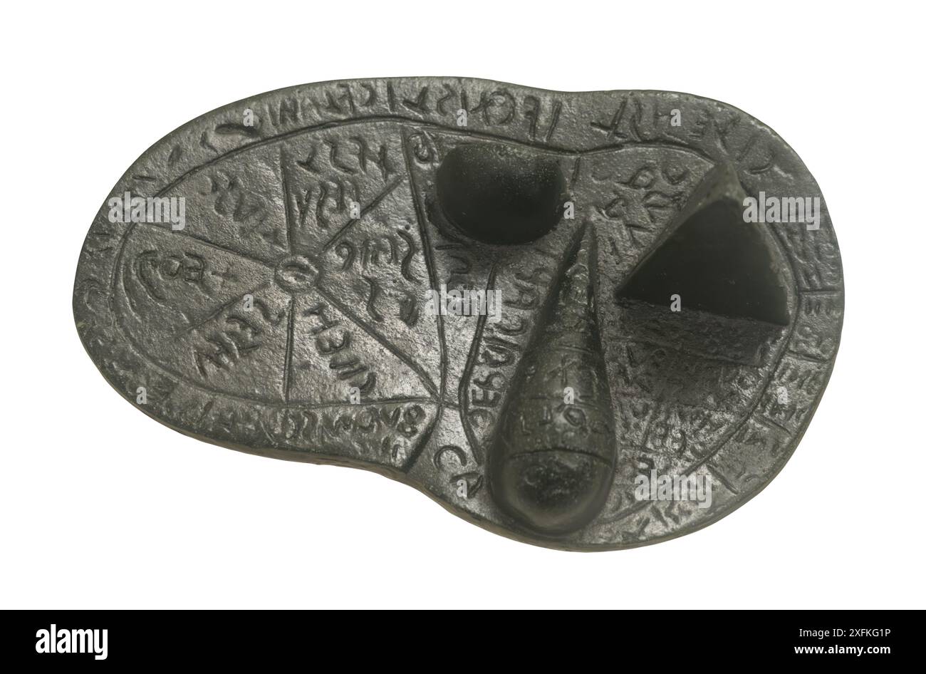 Il fegato di Piacenza è un manufatto etrusco - modello in bronzo a grandezza naturale di un fegato di pecora ricoperto da iscrizioni etrusche Foto Stock