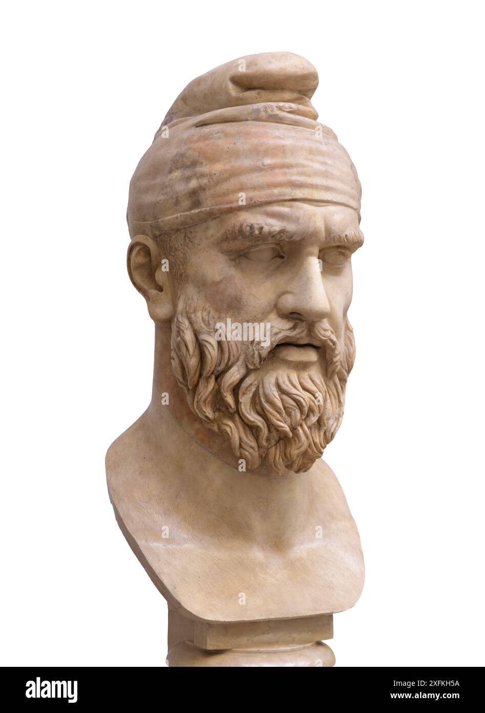 Il busto dacico con cappuccio frigico risale all'inizio del II secolo AC Foto Stock
