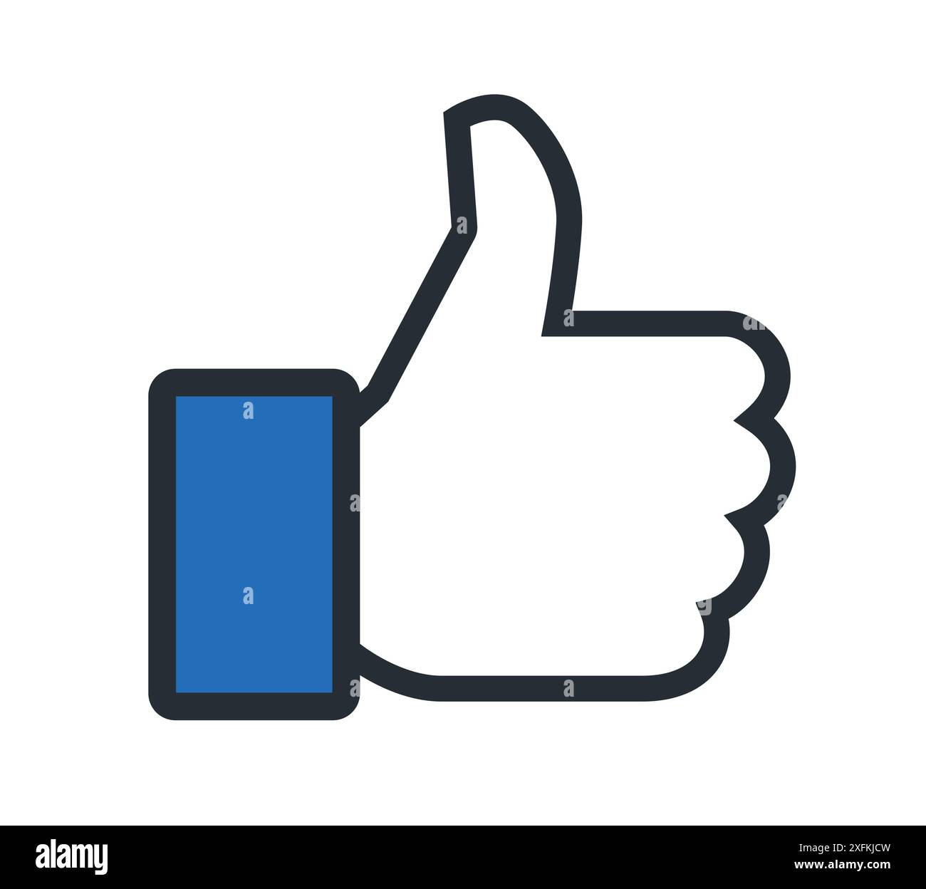 21 settembre 2020: Logo Facebook Like Thumb-up originale. Facebook è un popolare servizio di social networking Illustrazione Vettoriale