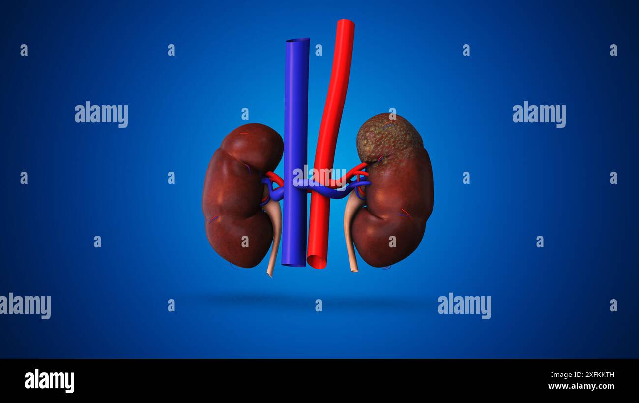 Sfondo medico infettivo del rene umano Foto Stock