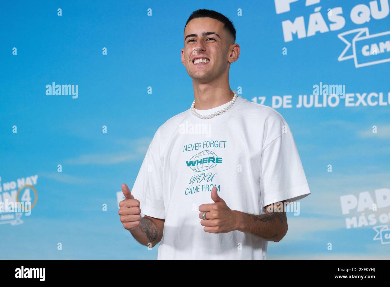 Madrid, Spagna. 4 luglio 2024. Diego Arroba partecipa al photocall di Madrid per "padre No Hay Más Que uno 4" all'Hotel Santo Domingo il 4 luglio 2024 a Madrid, Spagna. Crediti: SIPA USA/Alamy Live News Foto Stock