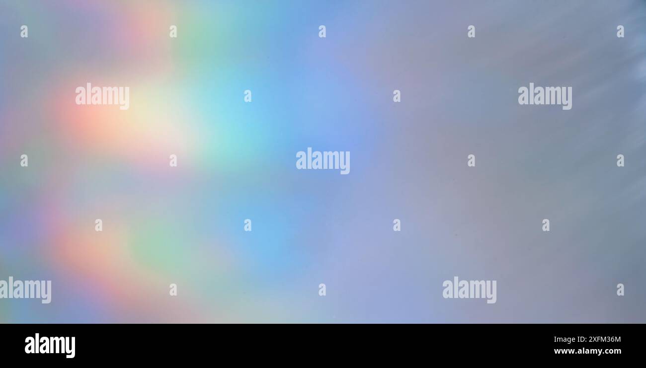 Sfondo dell'ologramma arcobaleno sfocato primo piano Foto Stock