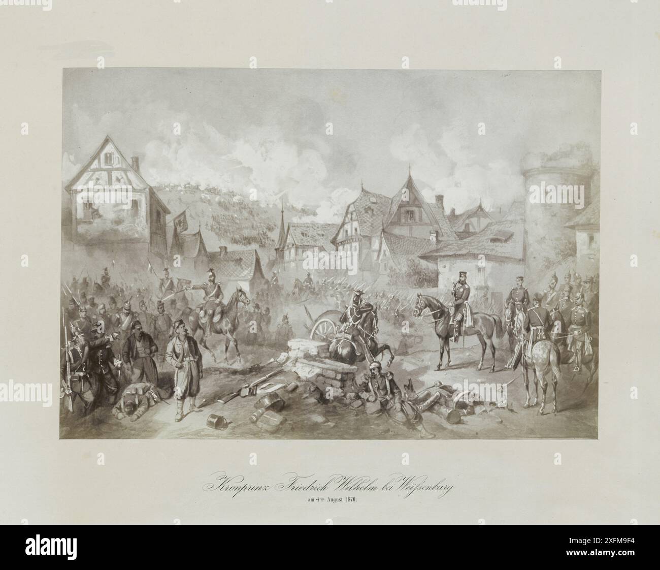 Il principe ereditario Federico Guglielmo presso Weissenburg il 4 agosto 1870, 1872 Foto Stock