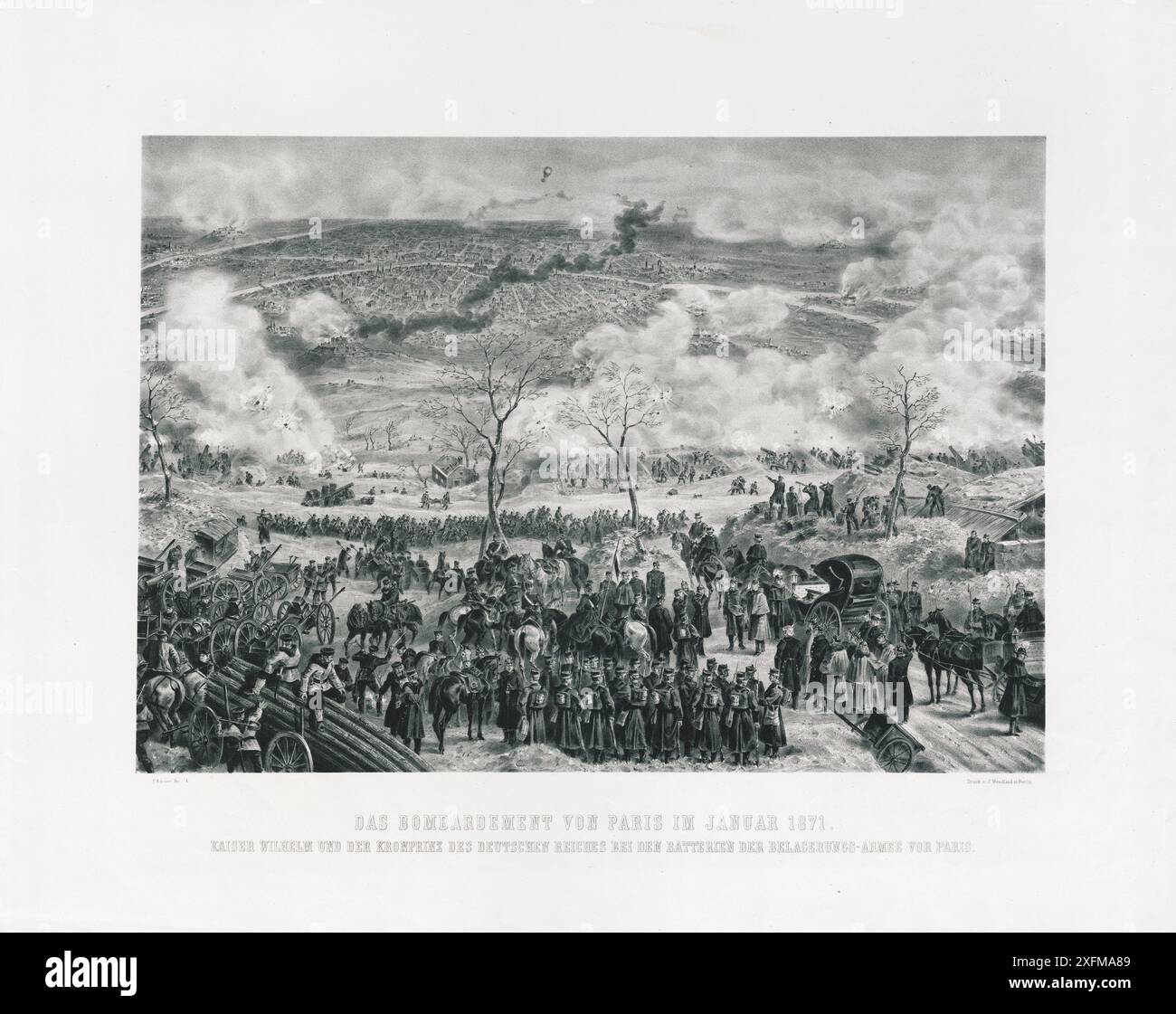 Assedio di Parigi (1870–1871). Il bombardamento di Parigi del 1871 gennaio 1871 Foto Stock