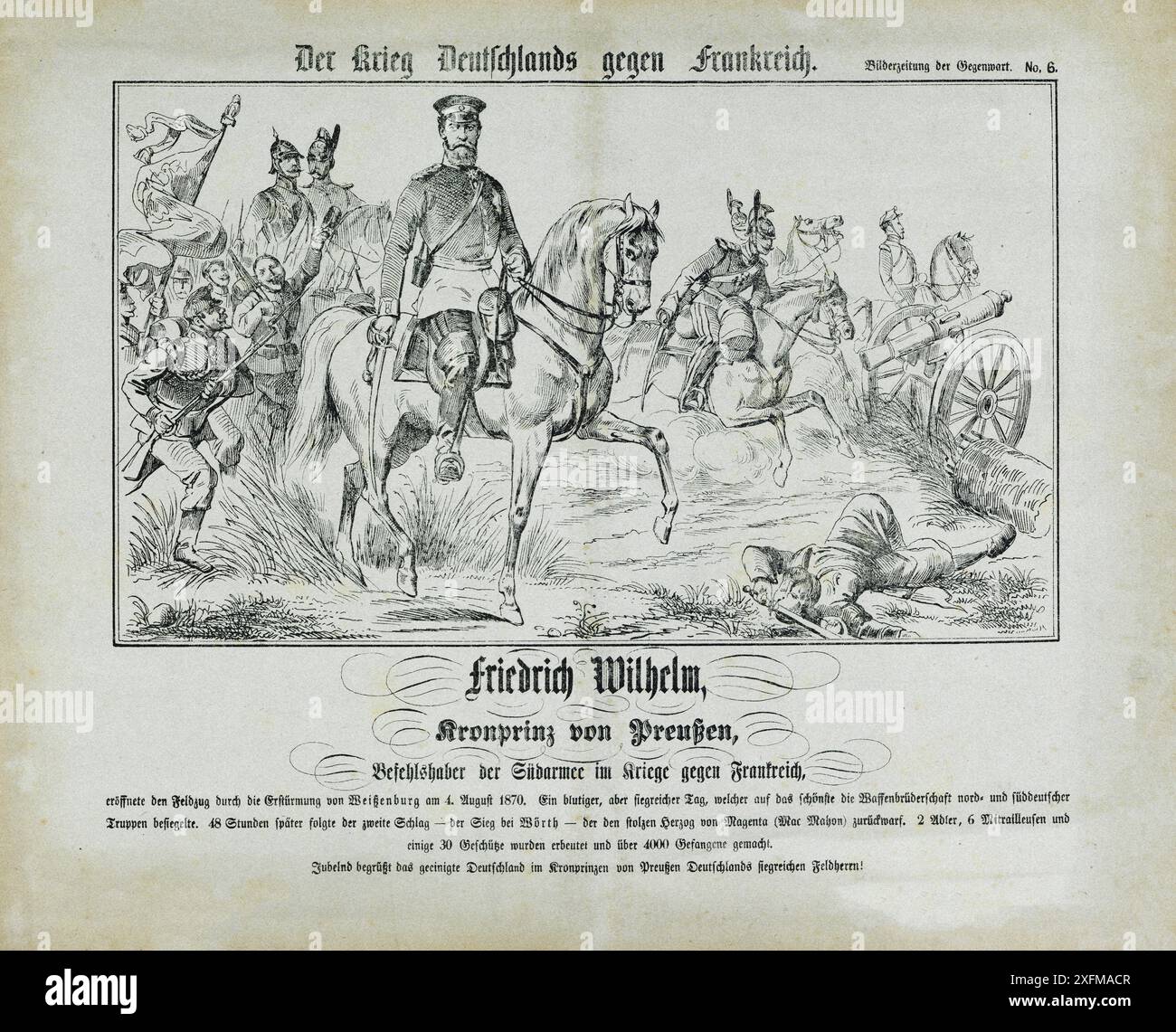 Kronprinz Friedrich Wilhelm von Preußen futuro imperatore tedesco Federico III 1870 Federico III (tedesco: Friedrich Wilhelm Nikolaus Karl 1831 – 1888) fu imperatore tedesco e re di Prussia tra marzo e giugno 1888, durante l'anno dei tre imperatori. Conosciuto informalmente come "Fritz", era l'unico figlio dell'imperatore Guglielmo i e fu cresciuto nella tradizione di servizio militare della sua famiglia. Foto Stock