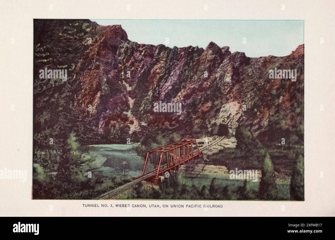 Foto d'epoca del Tunnel #3, Weber Canon, Utah, sulla Union Pacific Railroad. 1899 Foto Stock