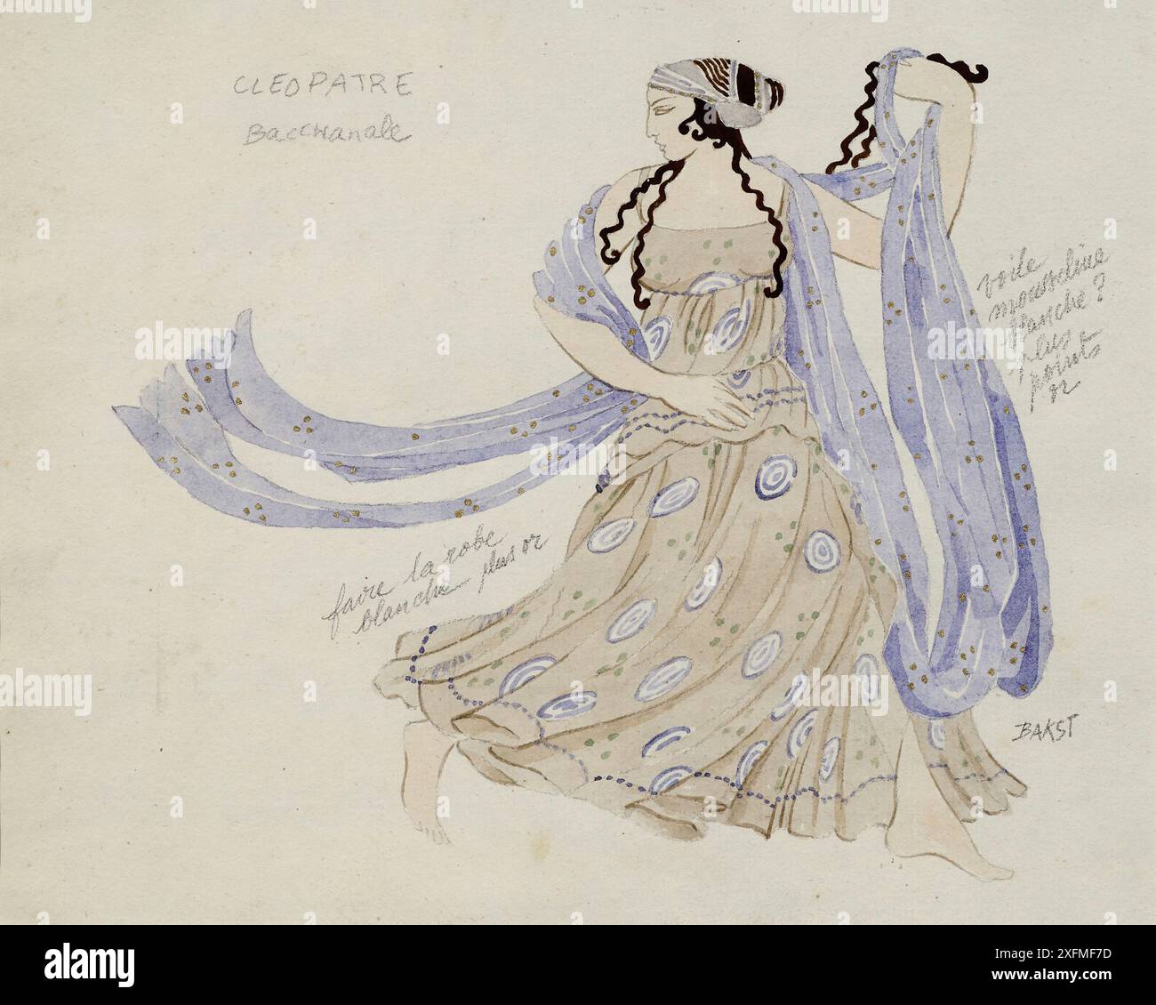 Bacchante. Costume per il balletto Cleopatra di A. Arensky. Museo: COLLEZIONE PRIVATA. Autore: Leon Bakst. Foto Stock