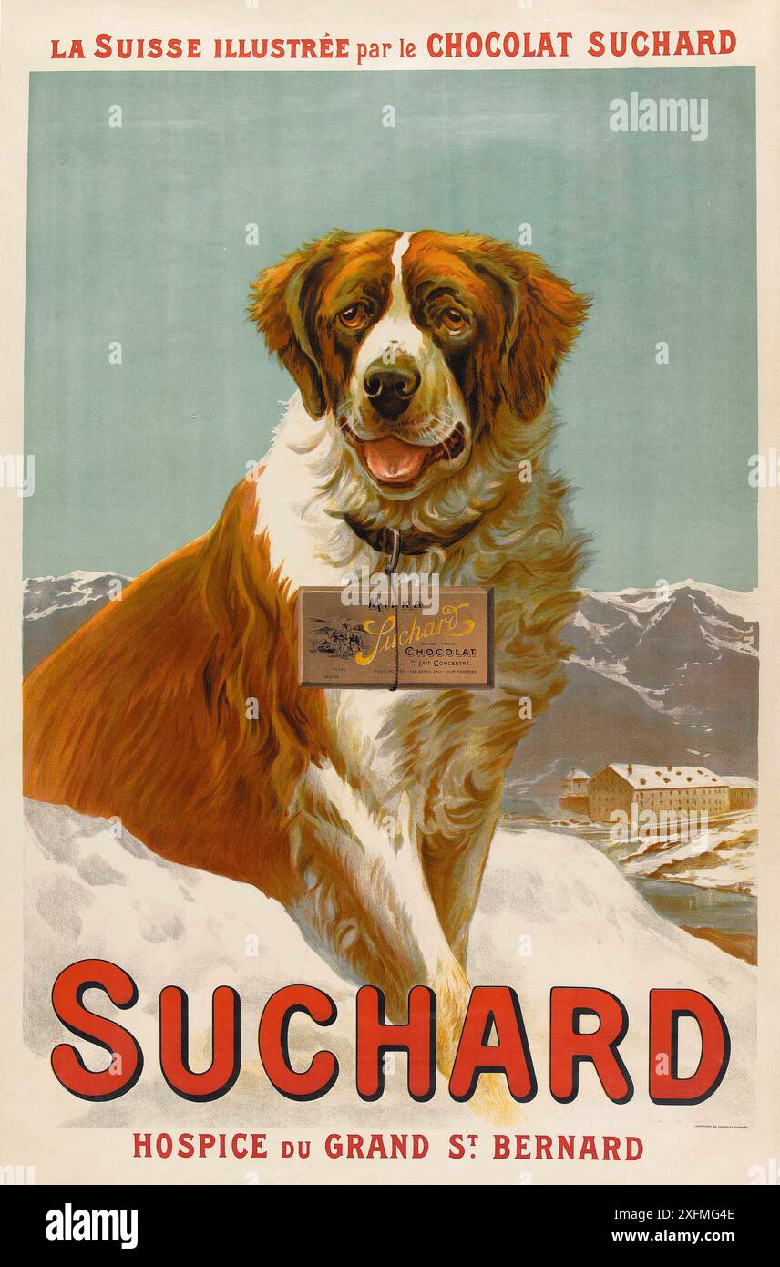 Suchard. Hospice du Grand St. Bernard. Museo: COLLEZIONE PRIVATA. Autore: Joseph Marie Husson. Foto Stock