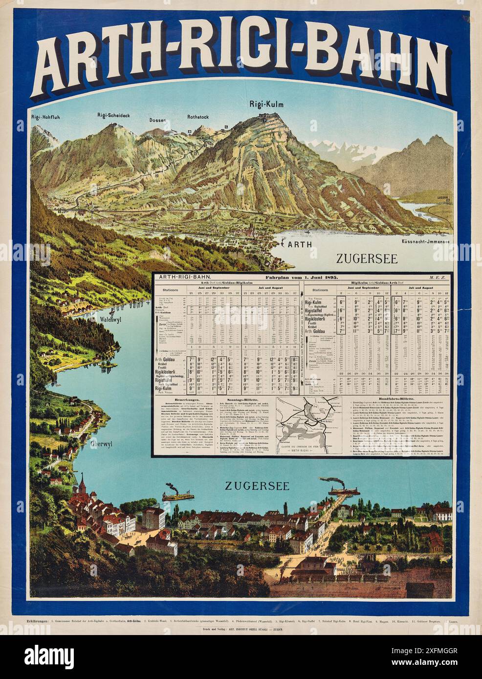 Linea ferroviaria Arth-Rigi. Museo: COLLEZIONE PRIVATA. Autore: ANONIMO. Foto Stock