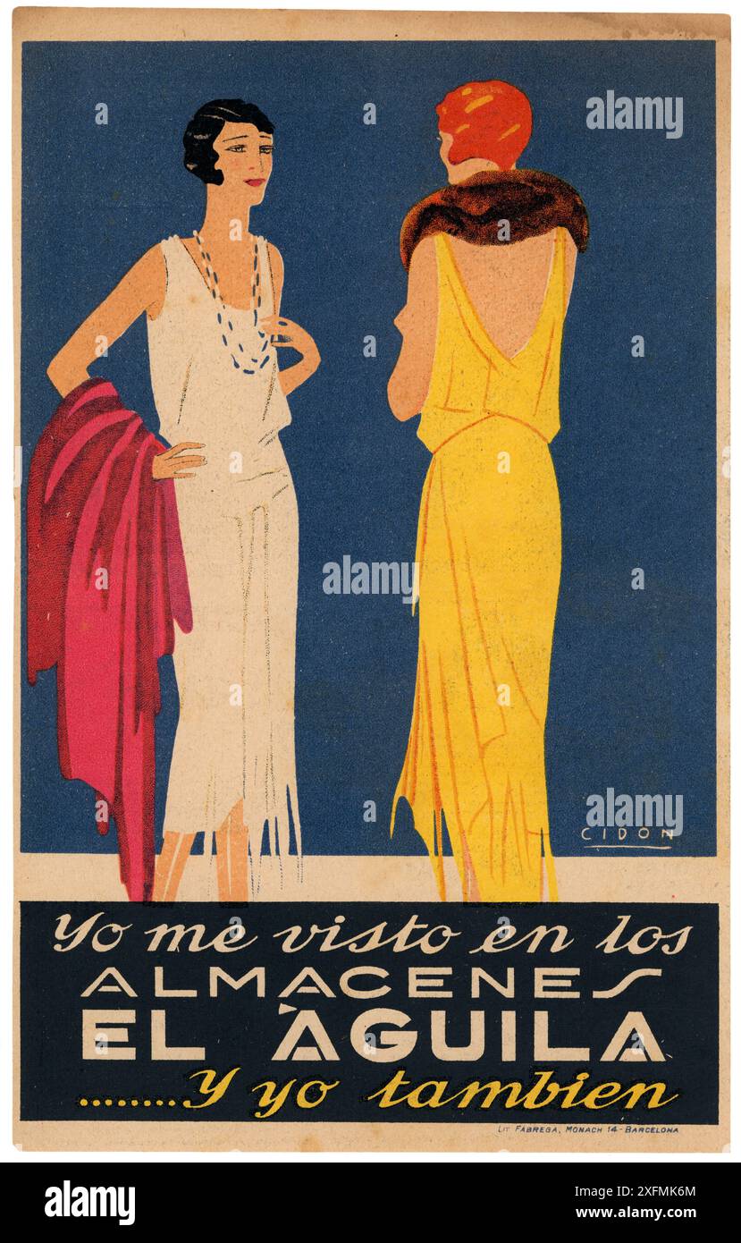 Publicidad. Barcellona. Almacenes el Águila. Años 1920/1930. Autore: Francisco Cidon Navarro. Foto Stock
