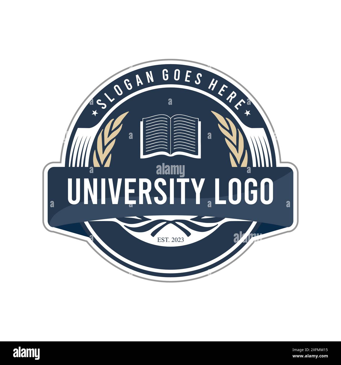 logo dell'università, stemmi e emblemi della scuola universitaria Illustrazione Vettoriale