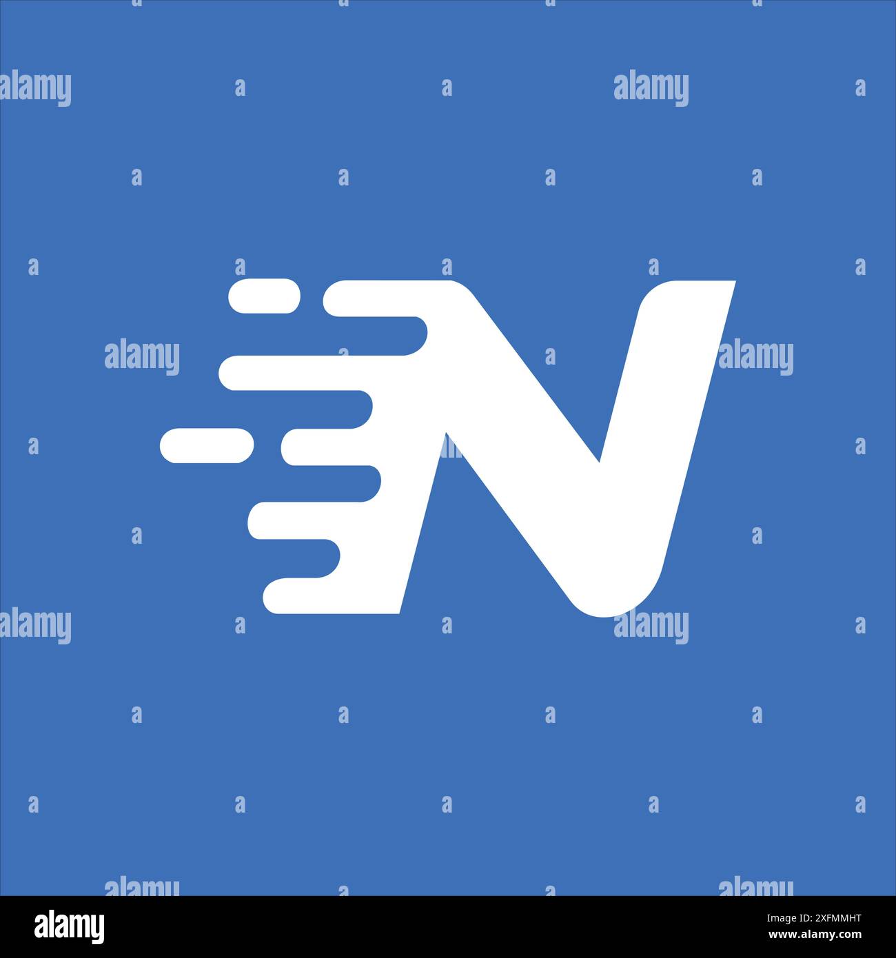 N modello di disegno del logo movimento pixel lettera Illustrazione Vettoriale