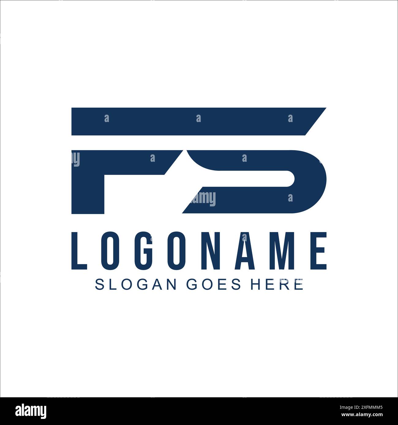 Elementi del modello di design del logo lettera FS. Moderno logo alfabetico digitale astratto Illustrazione Vettoriale