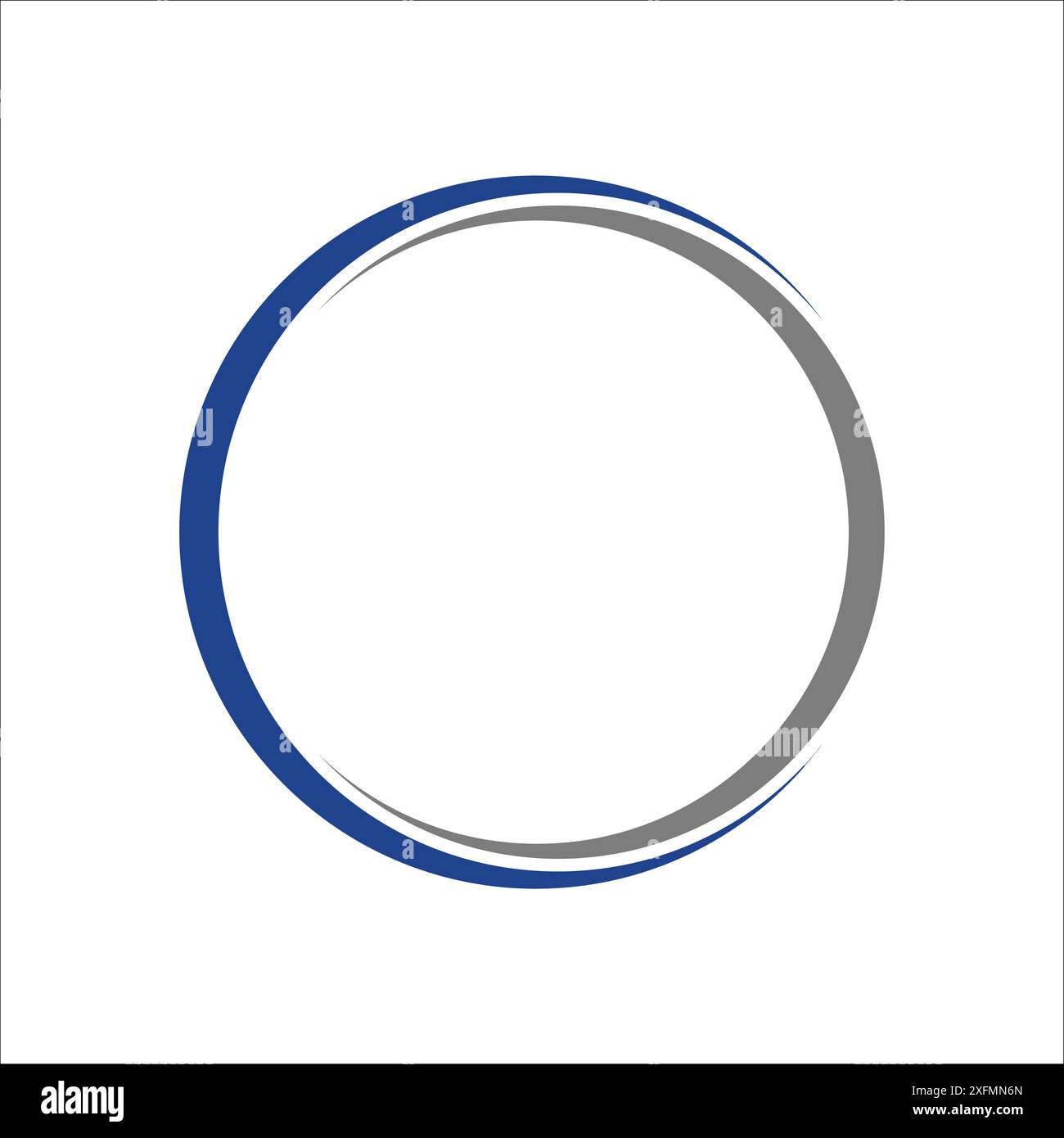 Elemento calligraphy del logo della cornice rotonda grazioso, cerchio di due lune Illustrazione Vettoriale