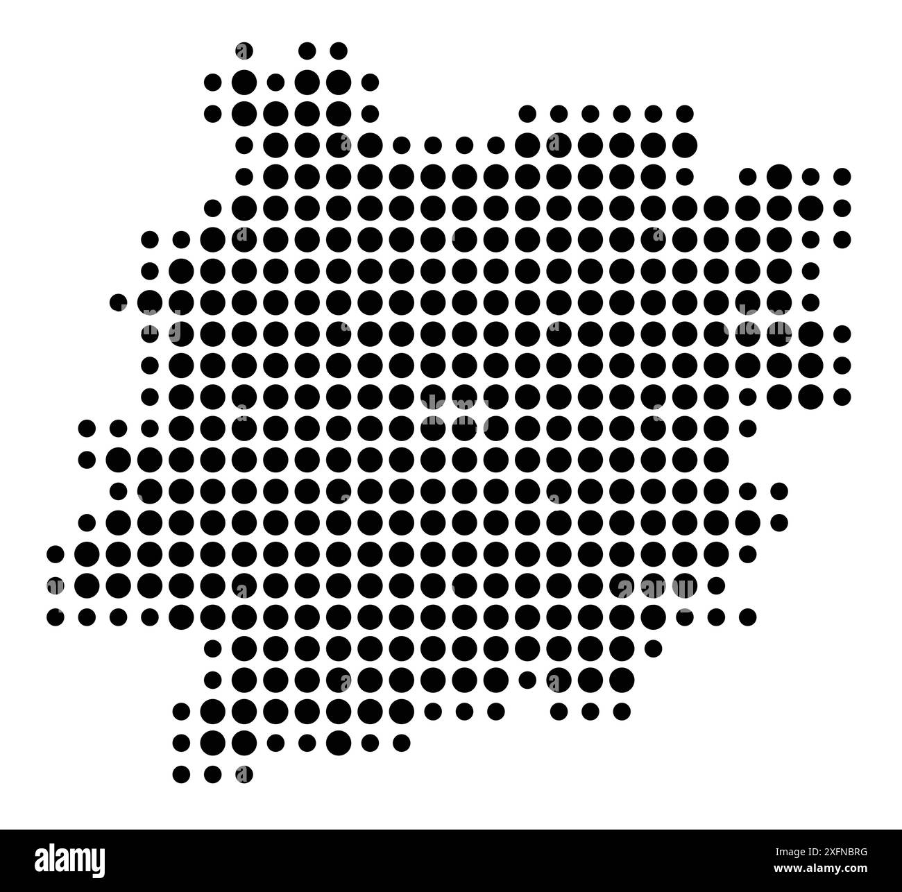 Mappa simbolo del dipartimento Lot-et-Garonne (Francia) che mostra lo stato/provincia con un motivo di cerchi neri Illustrazione Vettoriale