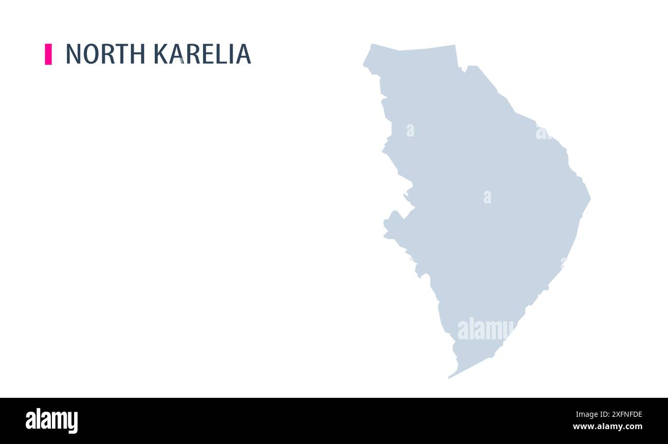 North Karelia MAP vector1, Finlandia Mappa, regione Finlandia, con bg bianco, Finlandia mappa con bandiera sventolante. Politica, governo, gente, giornata nazionale, Illustrazione Vettoriale