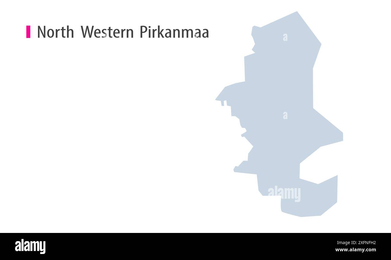 North Western Pirkanmaa MAP vector1, Finlandia Mappa, regione Finlandia, con bianco bg, Finlandia mappa con bandiera a sbalzo. Politica, governo, gente, nazione Illustrazione Vettoriale