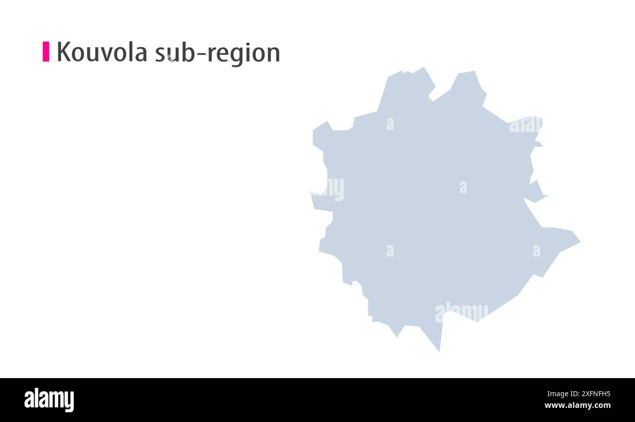 Kouvola_SUB_Region_MAP_vector1, Finlandia Mappa, regione Finlandia, con bianco bg, Finlandia mappa con bandiera a sbalzo. Politica, governo, gente, nazionale Illustrazione Vettoriale