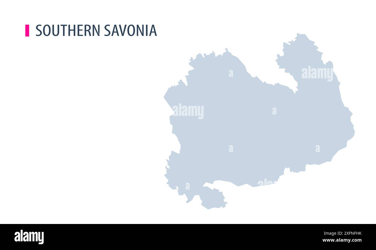 Southern Savonia MAP vector1, Finlandia Mappa, regione Finlandia, con bianco bg, Finlandia mappa con bandiera a sbalzo. Politica, governo, gente, giornata nazionale, Illustrazione Vettoriale