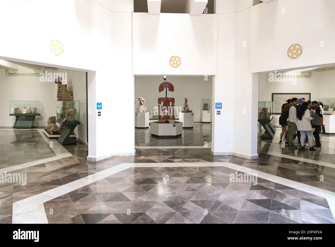 Museo Xochicalco, interno, moderno museo di manufatti storici Maya pre-ispanici sul sito Xochicalco, archeologia di Morelos Messico Foto Stock