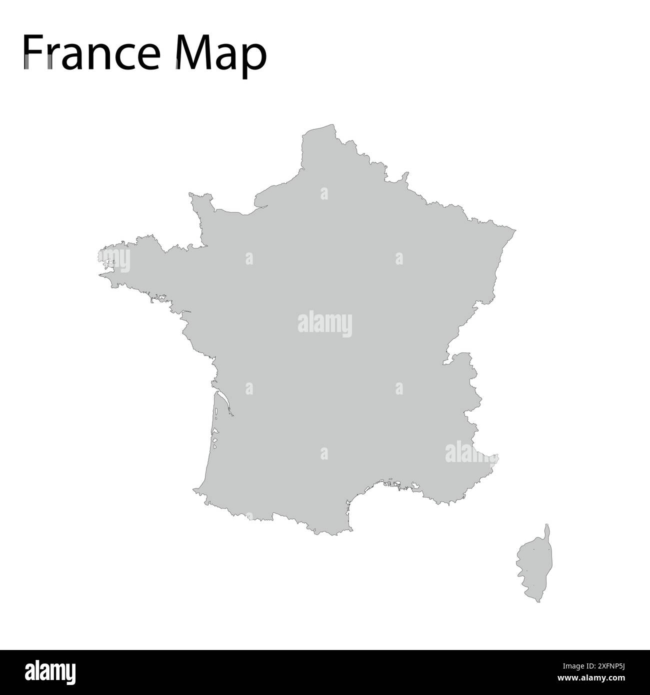 Mappa della Francia. Mappa della Francia, mappa della Francia in Europa, mappa dettagliata della Francia, vettore illustrativo, turismo, governo, Illustrazione Vettoriale