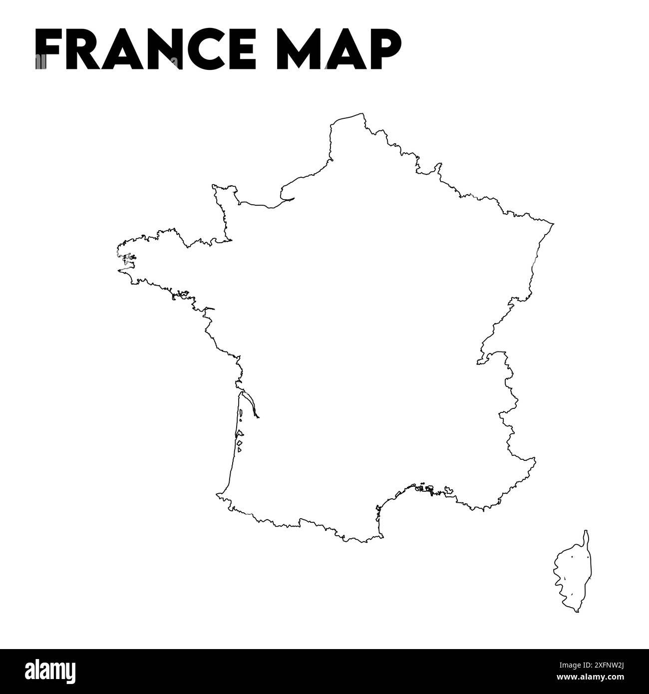 Mappa della Francia. Mappa della Francia, mappa della Francia in Europa, mappa dettagliata della Francia, vettore illustrativo, turismo, governo, Illustrazione Vettoriale