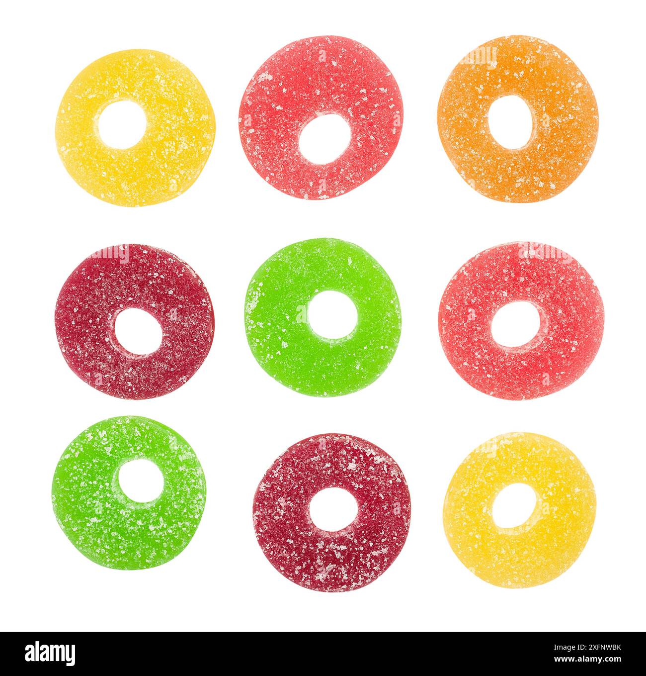 percorso delle caramelle in gelatina isolato sul bianco Foto Stock