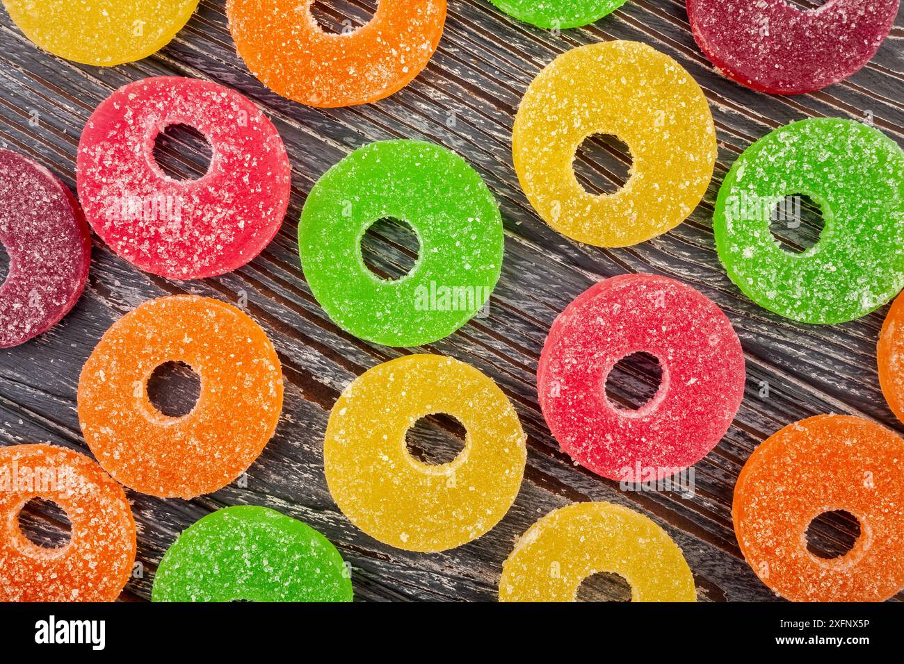 vista dall'alto dello sfondo in legno Foto Stock