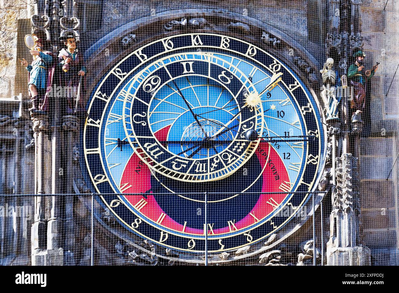 Orologio astronomico medievale, Praga, Boemia, Repubblica Ceca Foto Stock