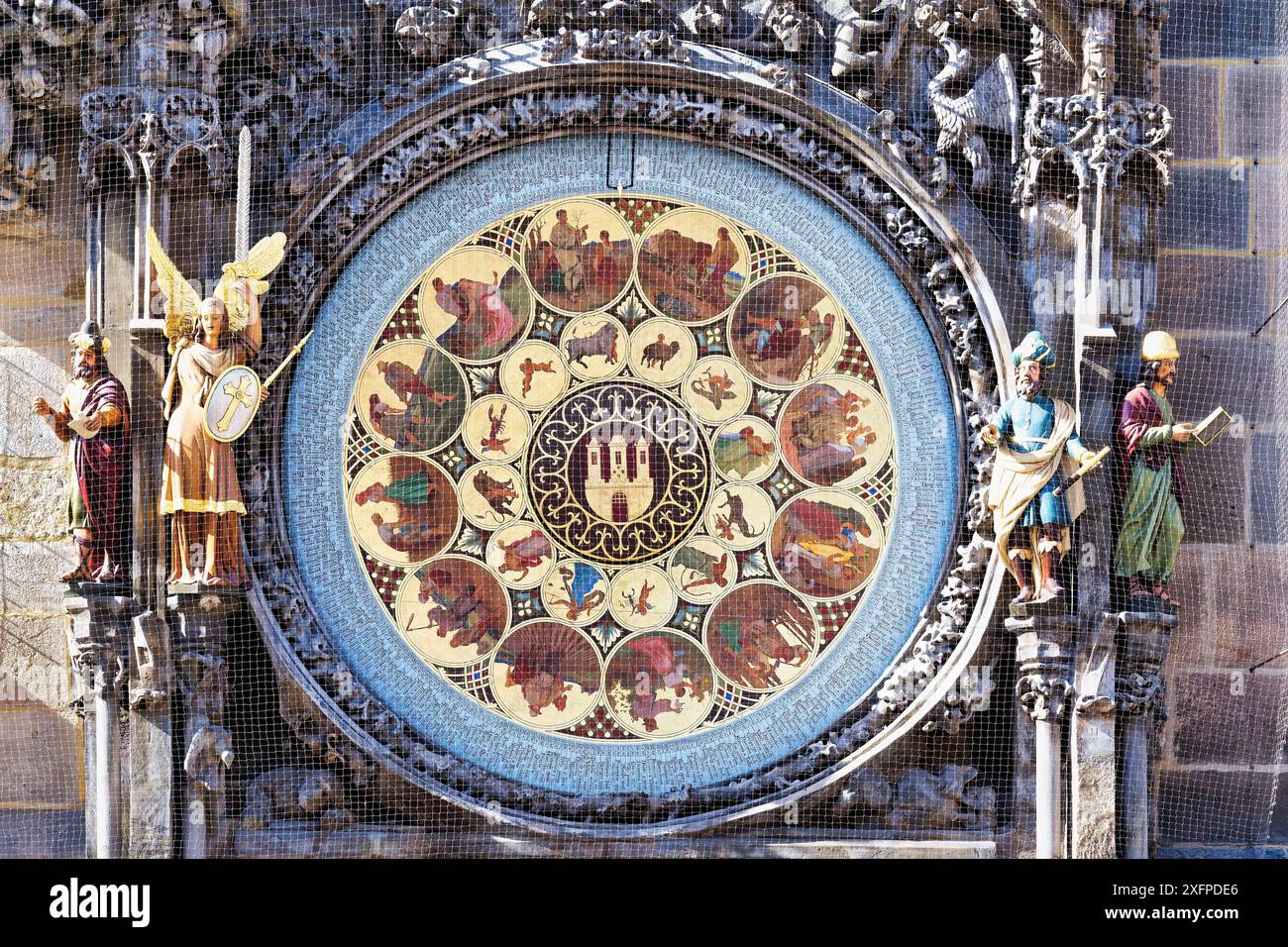 Orologio astronomico medievale, Praga, Boemia, Repubblica Ceca Foto Stock