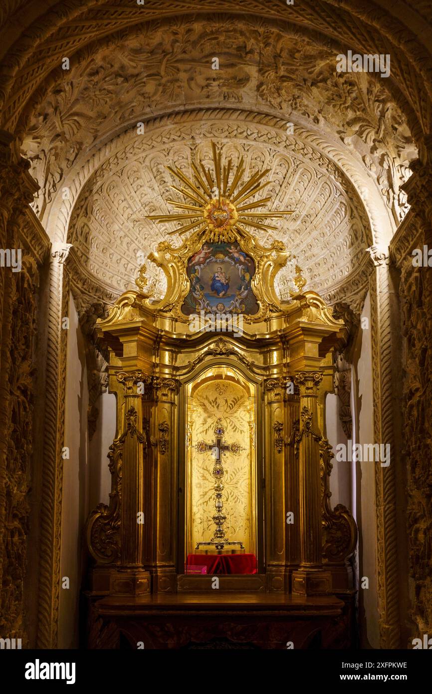 Reliquiario della vera Croce, XVI secolo, Museo della Cattedrale di Palma, Maiorca, Isole Baleari, Spagna Foto Stock