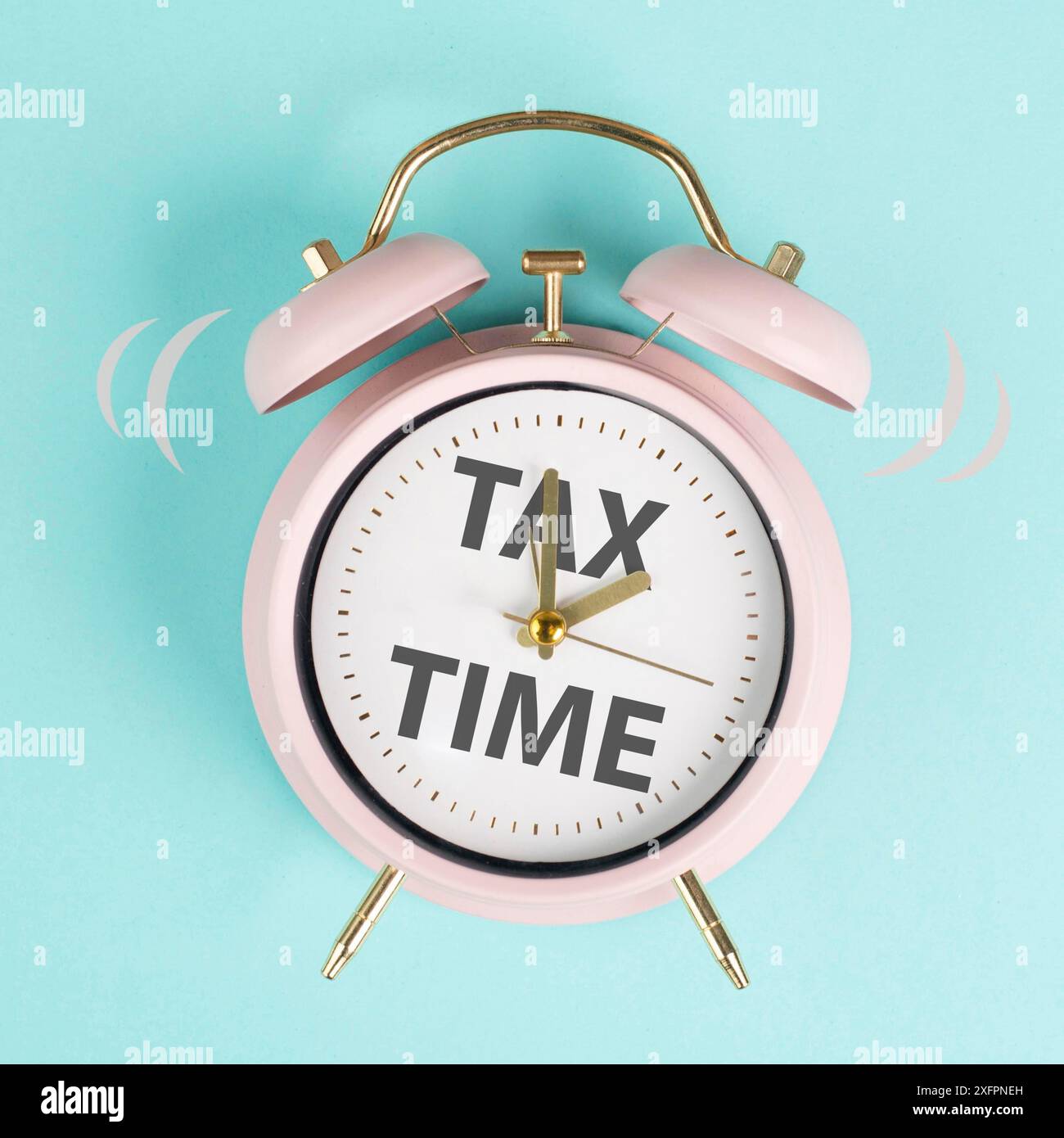 Ora fiscale, sveglia per le imposte, termine per il pagamento, reddito finanziario Foto Stock