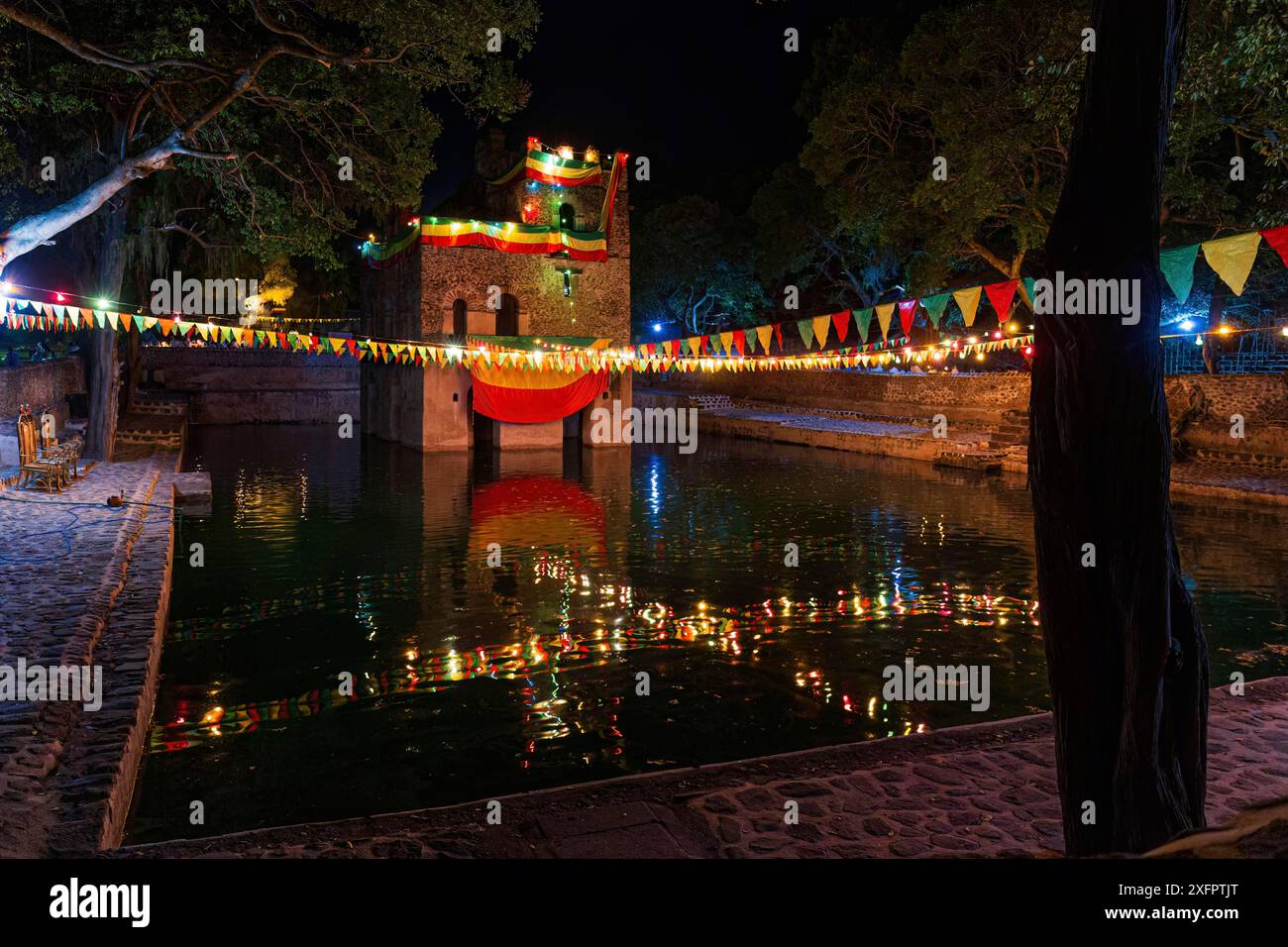 Festival etiope Timkat al Fasilides Bath di Gondar Foto Stock