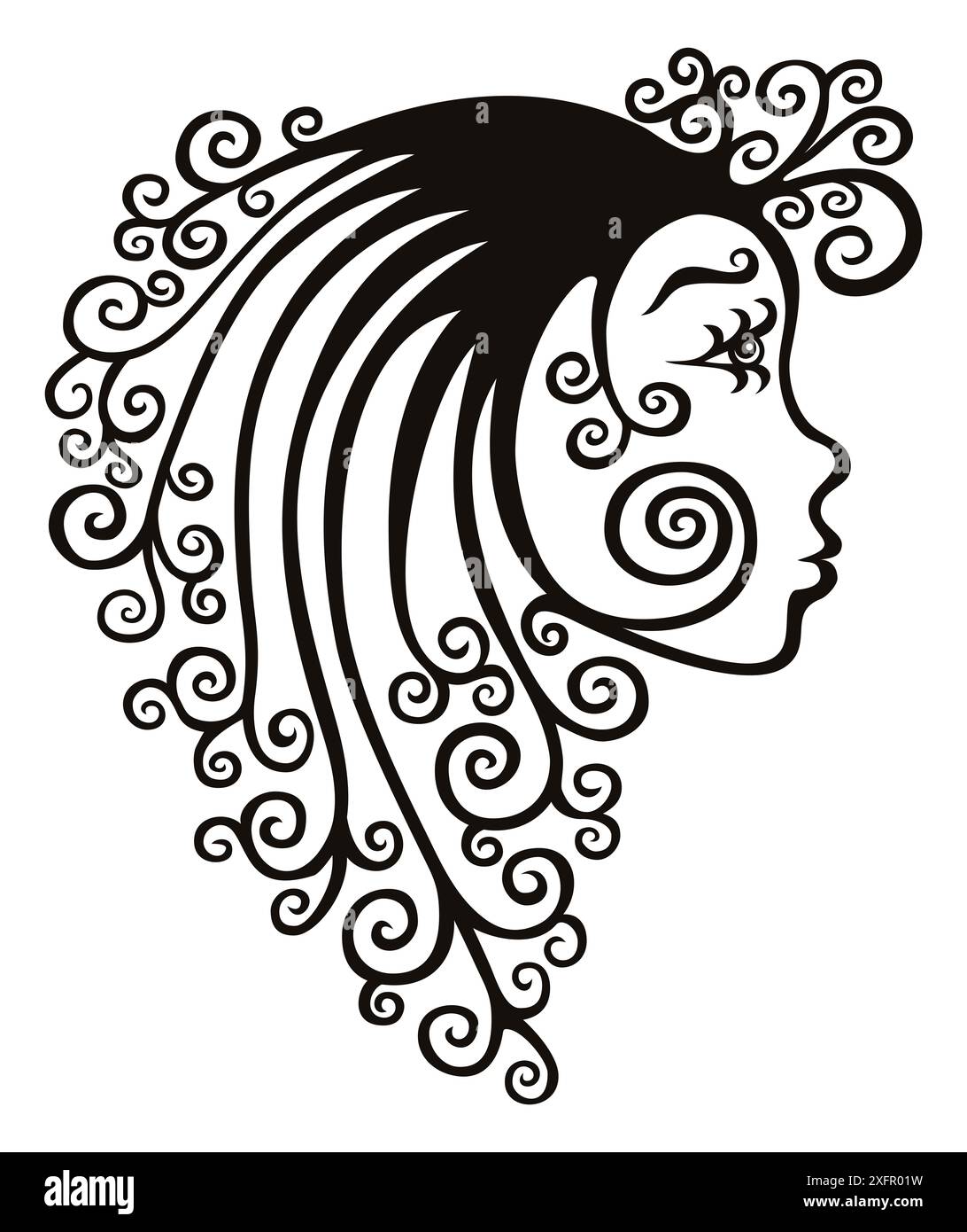 Tatuaggio Virgo creato in stile tribale Foto Stock