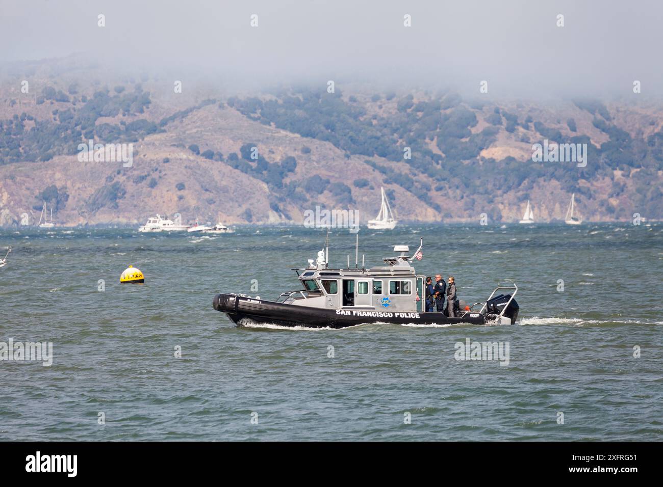 Il dipartimento di polizia di San Francisco pattuglia la nave e l'equipaggio Foto Stock