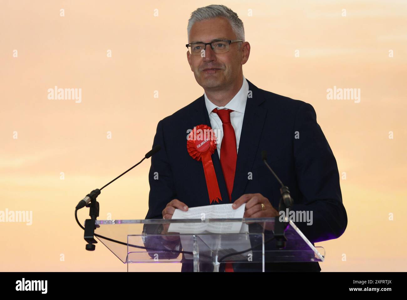 Blyth, Regno Unito - David Smith (Labour) batte Anne-Marie Trevelyan per diventare il primo deputato laburista nel Nord Northumbarland. Crediti fotografici : Jill o'Donnell/Alamy Live News crediti: Jill ODonnell/Alamy Live News Foto Stock