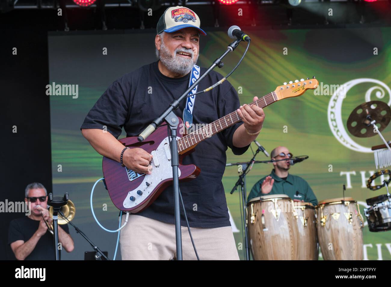 Jean-Paul 'Bluey' Maunick di Incognito si esibisce al Cambridge Club Festival, Regno Unito. 8 giugno 2024 Foto Stock