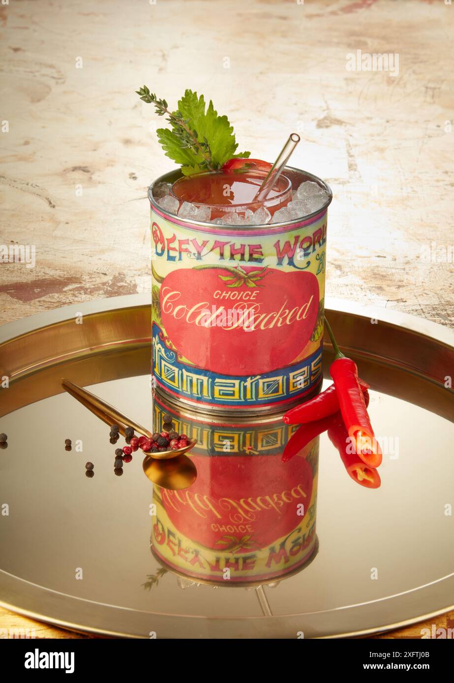 Origin 1934 Fernand Petiot King Cole Bar St. Regis New York Bloody Mary o succo di pomodoro Red Snapper con Limone Vodka, pomodoro, sedano, Worcestershire Foto Stock