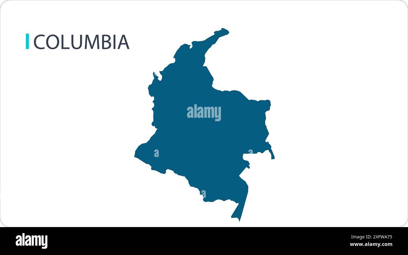 MAP of COLUMBIA, Sudamerica MAP, regione del Sud America, mostrando i suoi stati e città, con nome, World MAP, Illustrazione Vettoriale