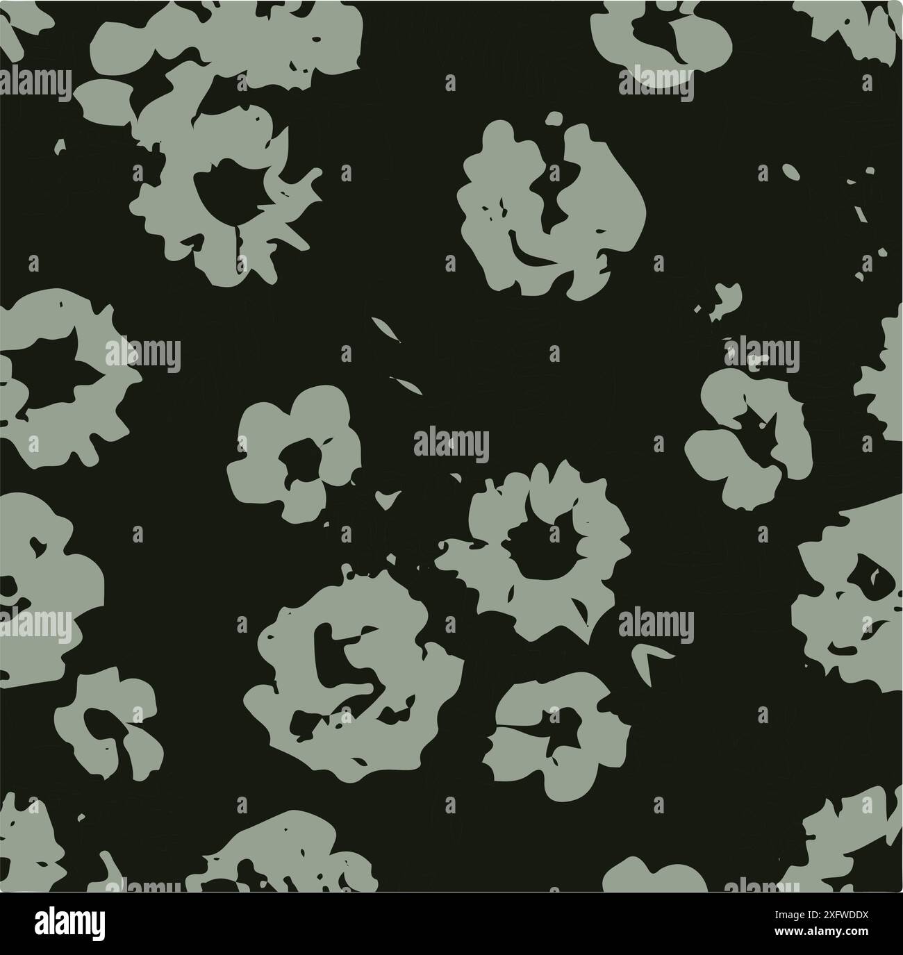 Fiori senza cuciture. illustrazione vettoriale. Fiori astratti, vettore floreale con foglie Illustrazione Vettoriale