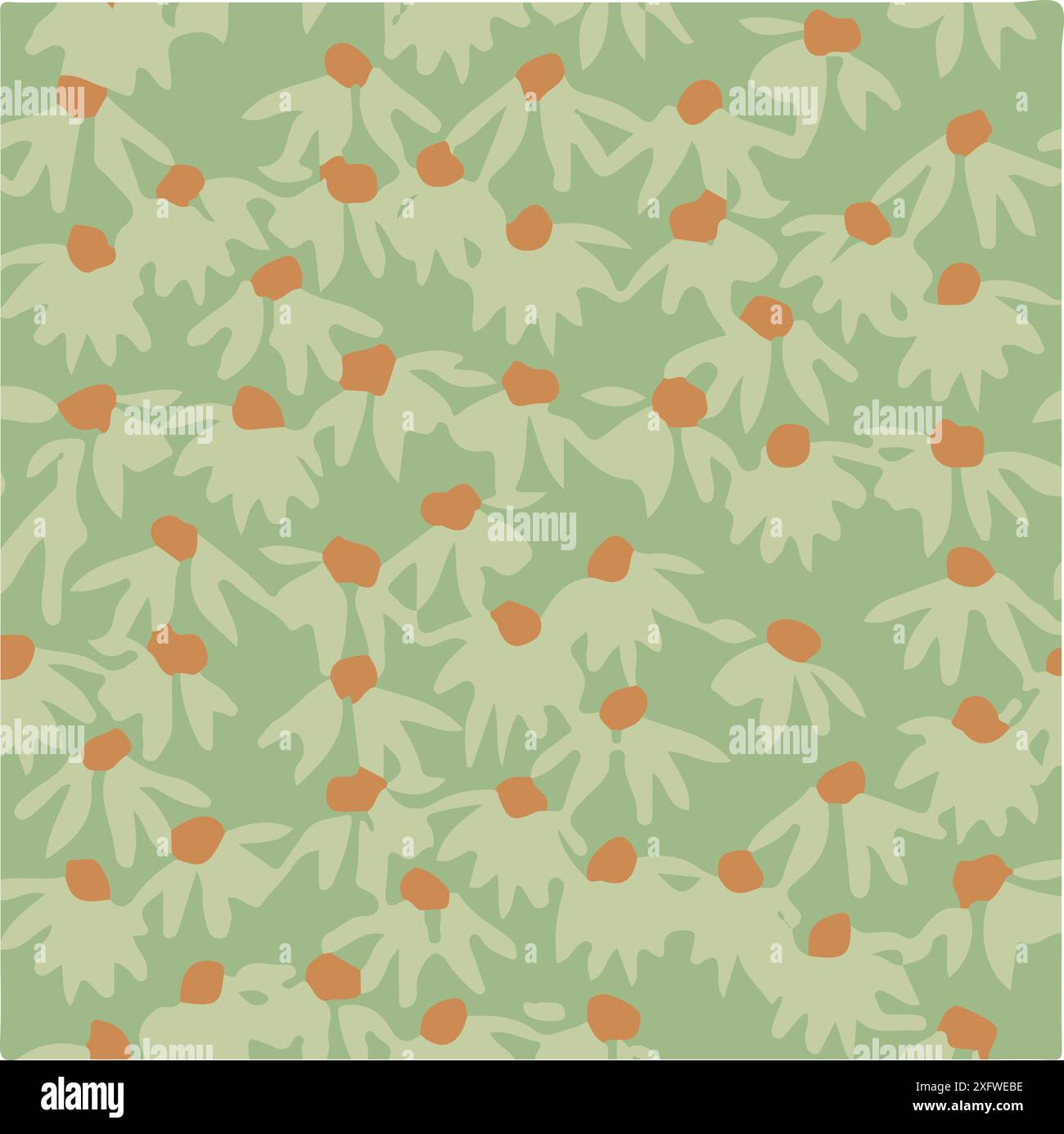 Fiori senza cuciture. illustrazione vettoriale. Fiori astratti, vettore floreale con foglie Illustrazione Vettoriale