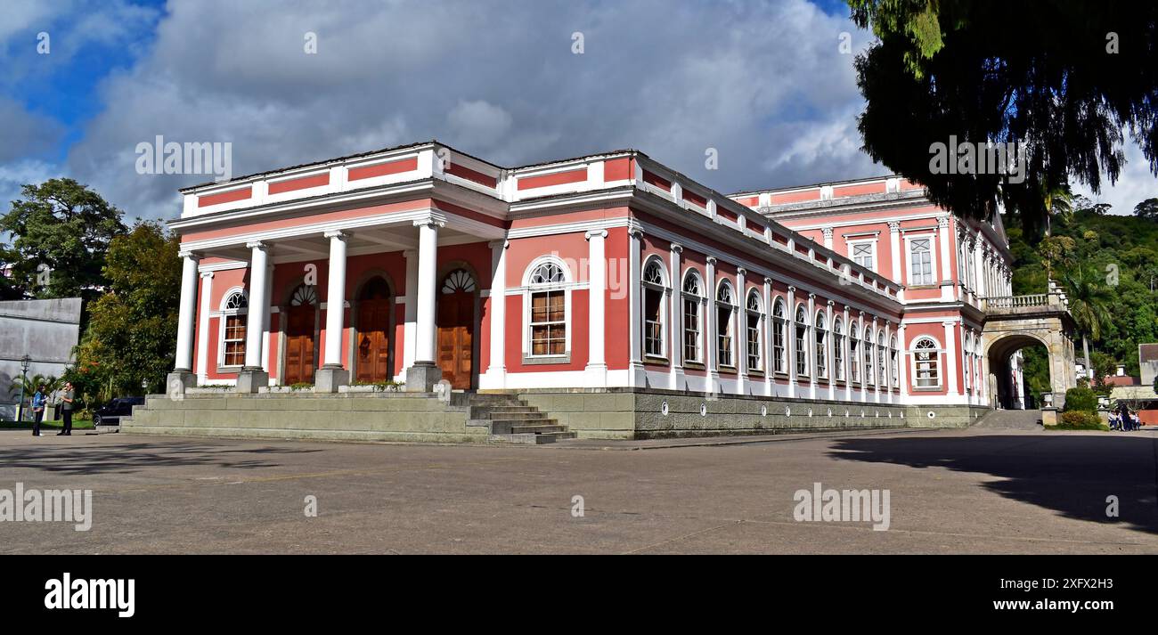 PETROPOLIS, RIO DE JANEIRO, BRASILE - 26 maggio 2023: Facciata del Museo Imperiale Foto Stock