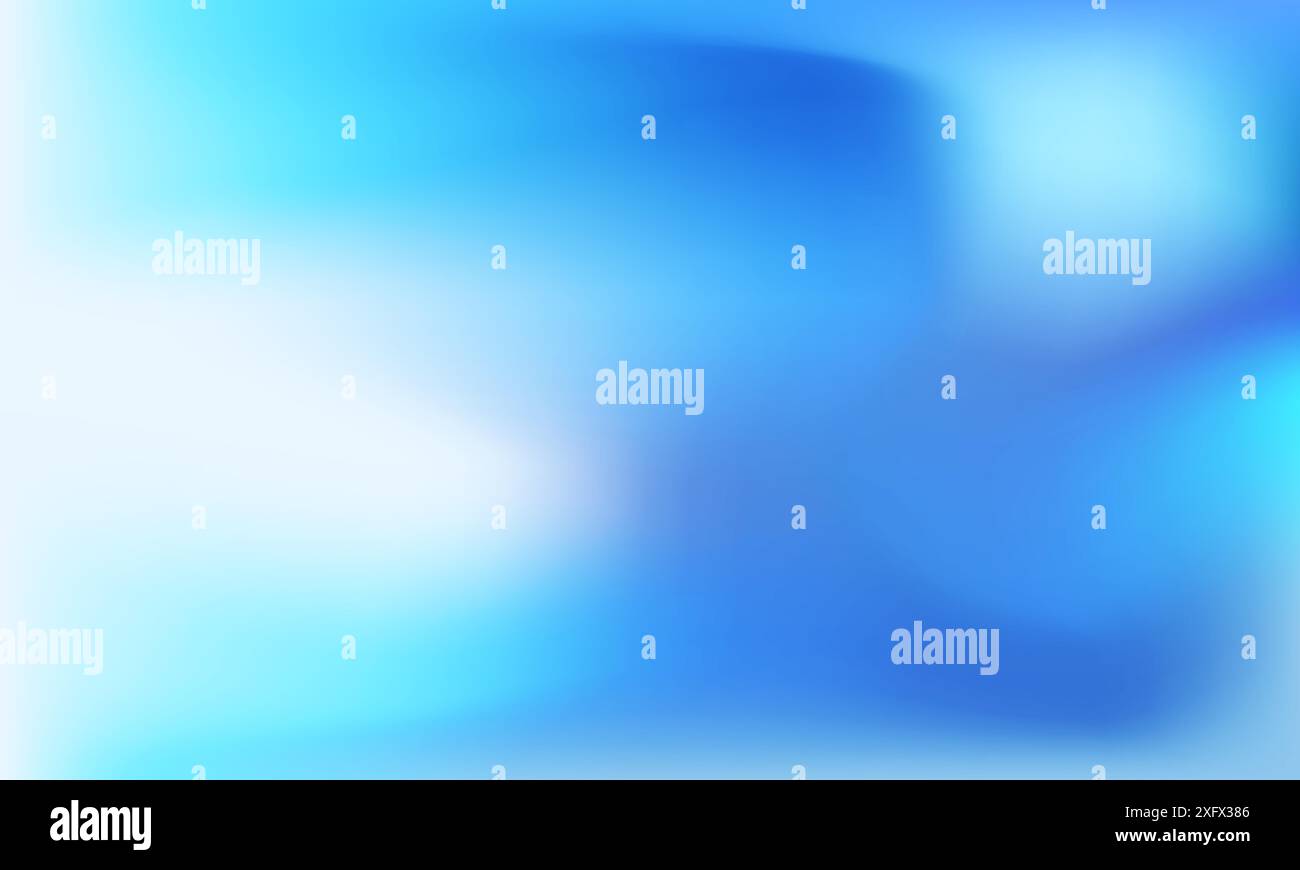 Sfondo blu sfumato. Sfondo creativo olografico sfocato astratto con sfumatura blu del cielo. Sfondo minimalista astratto con gradazione colore pastello Illustrazione Vettoriale