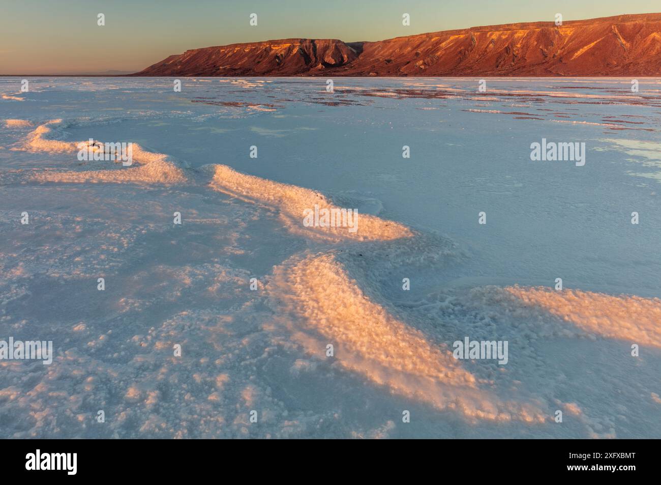 Saltpan, laguna di San Ignacio, riserva della biosfera di El Vizcaino, Baja California, Messico, marzo Foto Stock