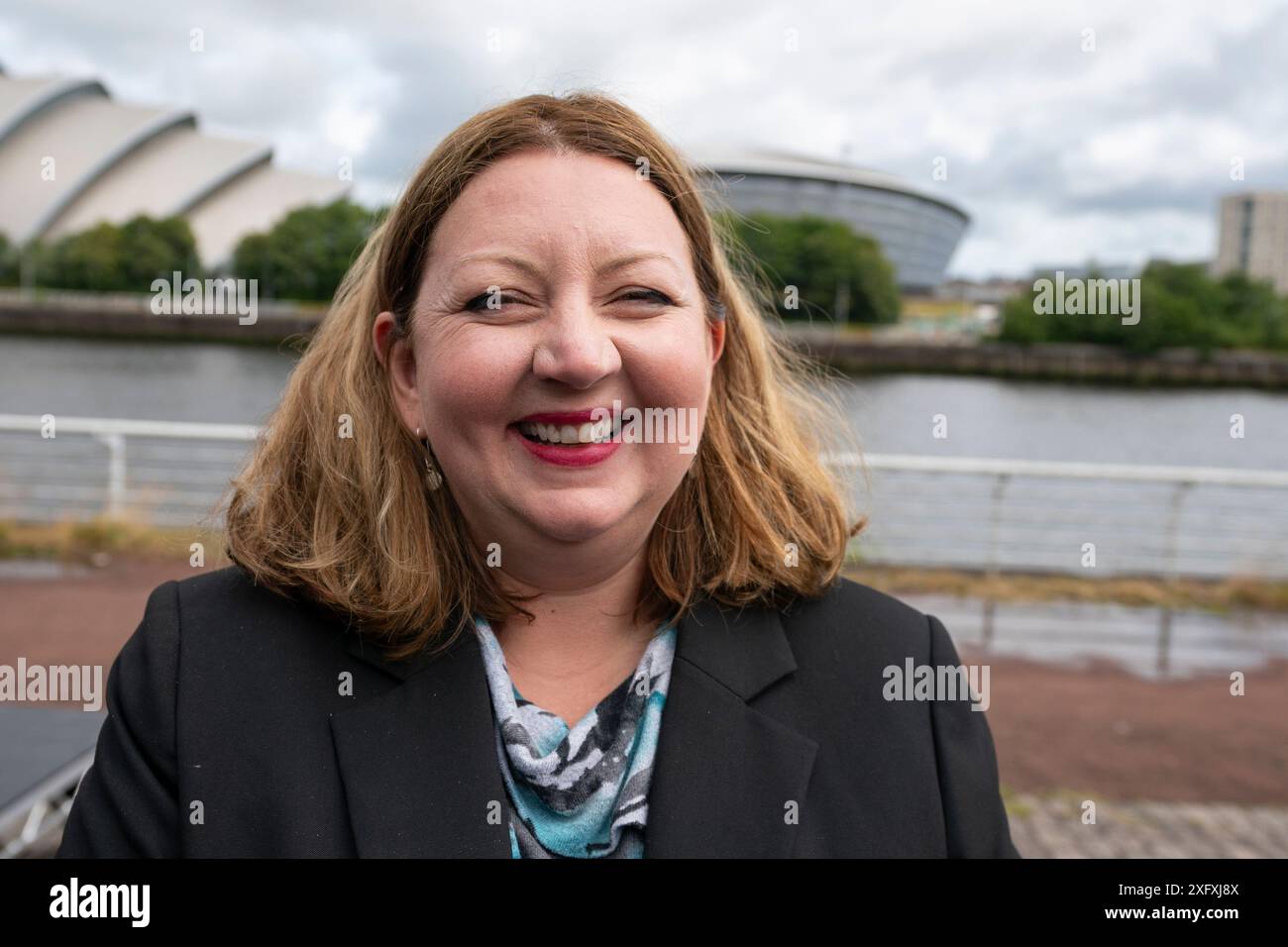 Glasgow, Scozia, Regno Unito. 5 luglio 2024. Vengono eletti nuovi deputati laburisti che rappresentano la Scozia. Immagini di nuovi parlamentari all'evento del Partito Laburista a Glasgow in seguito ai risultati elettorali. Foto ; Kirsty McNeill, Midlothian Credit: Iain Masterton/Alamy Live News Foto Stock