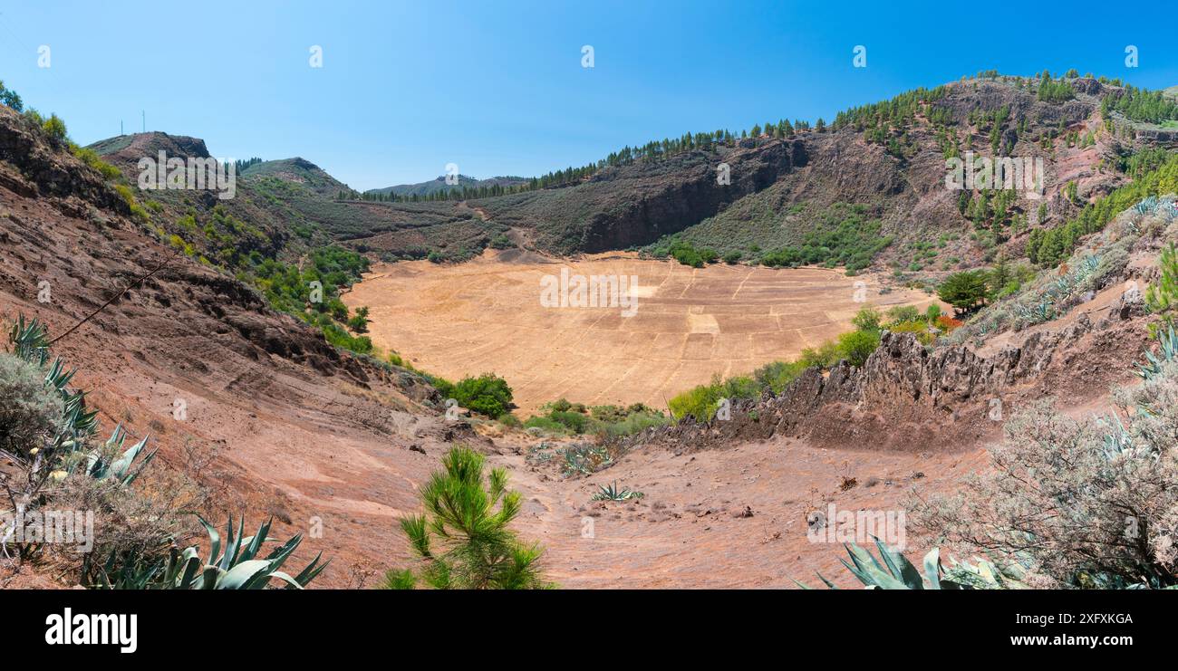 Cratere di Marteles, paesaggio protetto delle cime, Paisaje Protegido de las Cumbres, Isola di Gran Canaria, Isole Canarie. Foto Stock