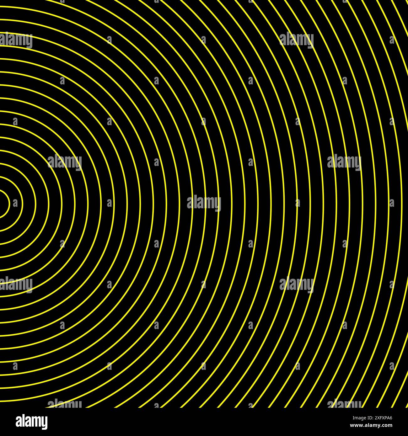 Cerchi convergenti con irradiazione circolare geometrica. Settore del sonar ad arco impostato per il cerchio. Illustrazione Vettoriale