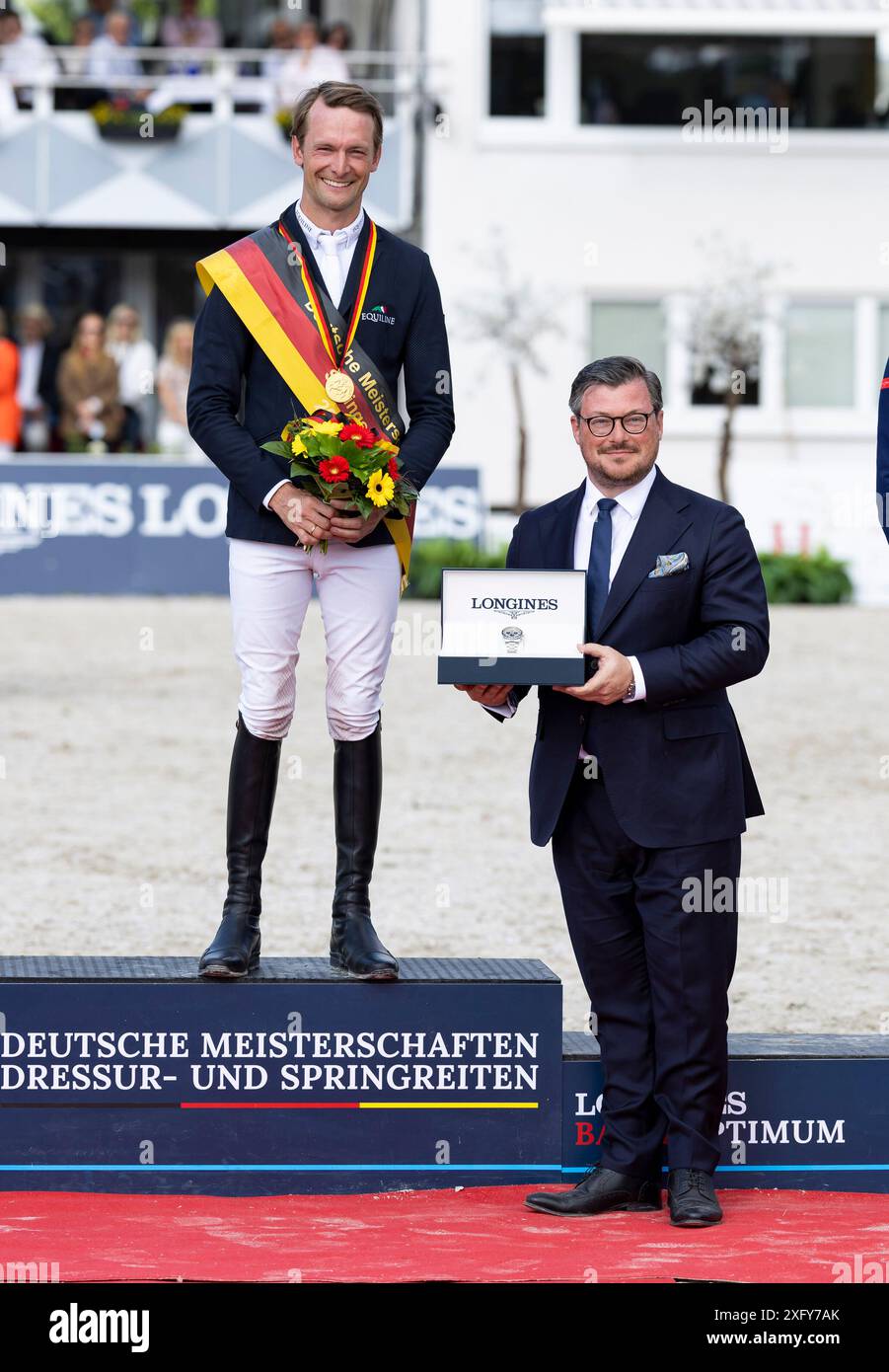 Longines Balve Optimum 2024 on 09.06.24 in Balve, Schloss Wocklum, 282 STUEHLMEYER Patrick (GER), Drako de Maugre, German Show Jumping Championships 2024, Longines, Sebastian Boese/Longines Foto Stock